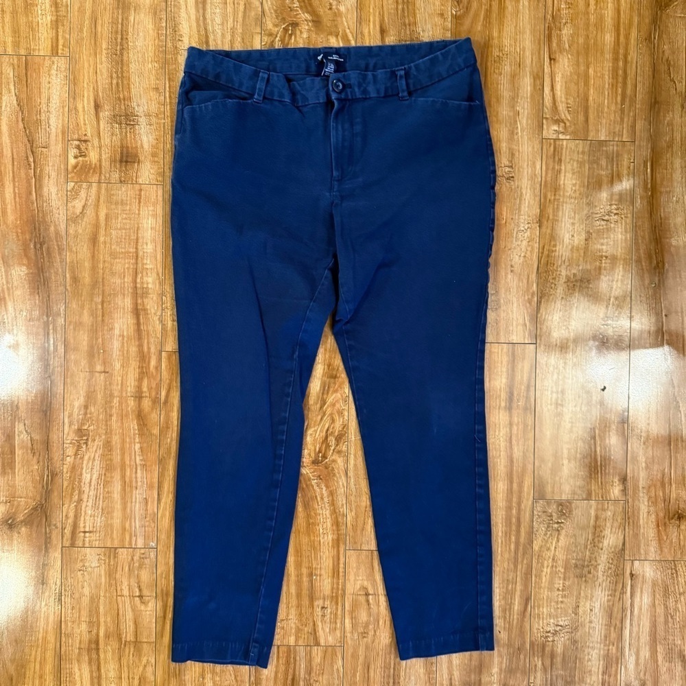 GAP Women’s Navy Blue Slim City Cropped Ankle Skinny Khakis Pants Size 12